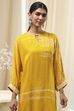 Mustard Yellow Printed Straight Suit Set image number 1
