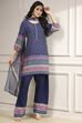 Blue Printed Straight Suit Set image number 0