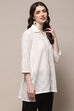 White Cotton Straight Kurta image number 4