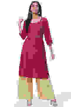 Red Art Silk Kurta image number 0