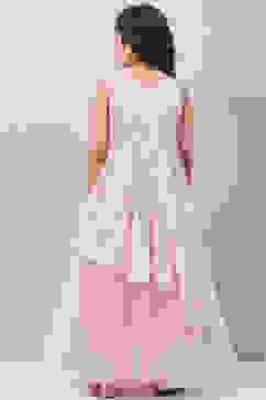 Onion Pink Art Silk Flared Gown image number 4