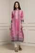 Ochre Cotton Straight Printed Kurta image number 0