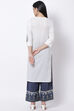 White Cotton Straight Kurta Palazzo Suit Set image number 4