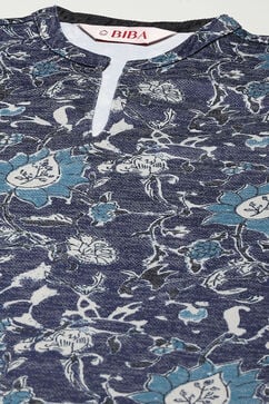 Indigo Poly Spendex Straight Printed 2 Piece Set image number 1