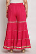 Fuchsia Cotton Sharara Pants image number 5