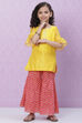 Yellow Art Silk Short Kurta