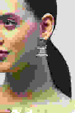 Multi-coloured Oxidised Navratan Jhumkas image number 3