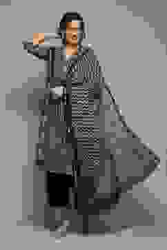 Indigo Cotton Blend Kalidar Printed Kurta Palazzo Suit Set image number 7