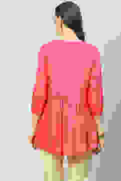 Pink LIVA Flared Solid Kurti image number 4