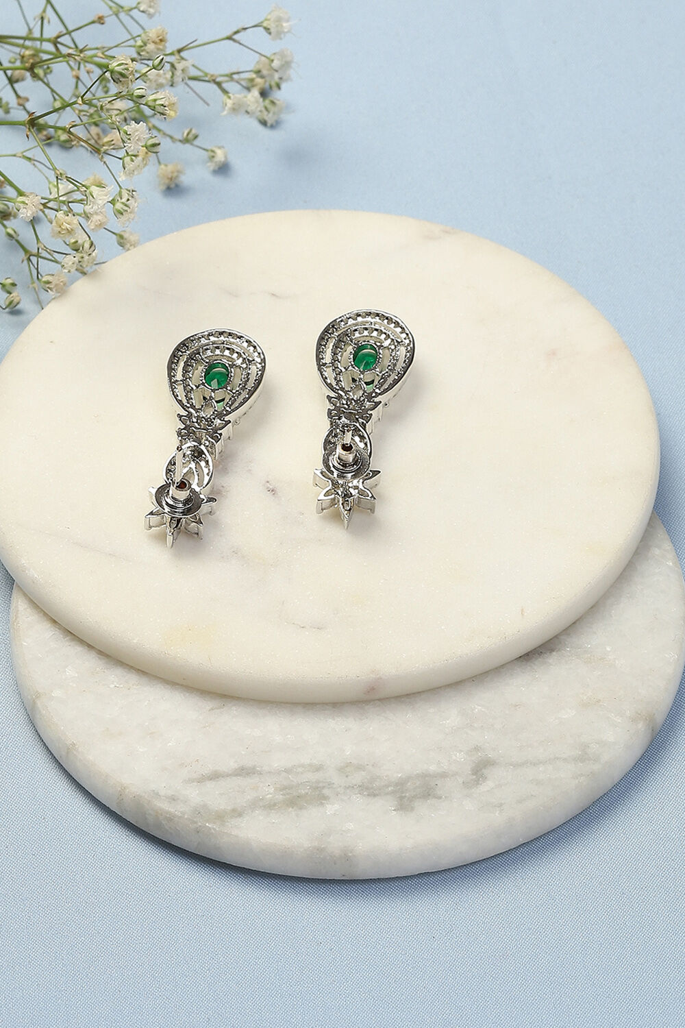 Green Brass Earrings image number 2