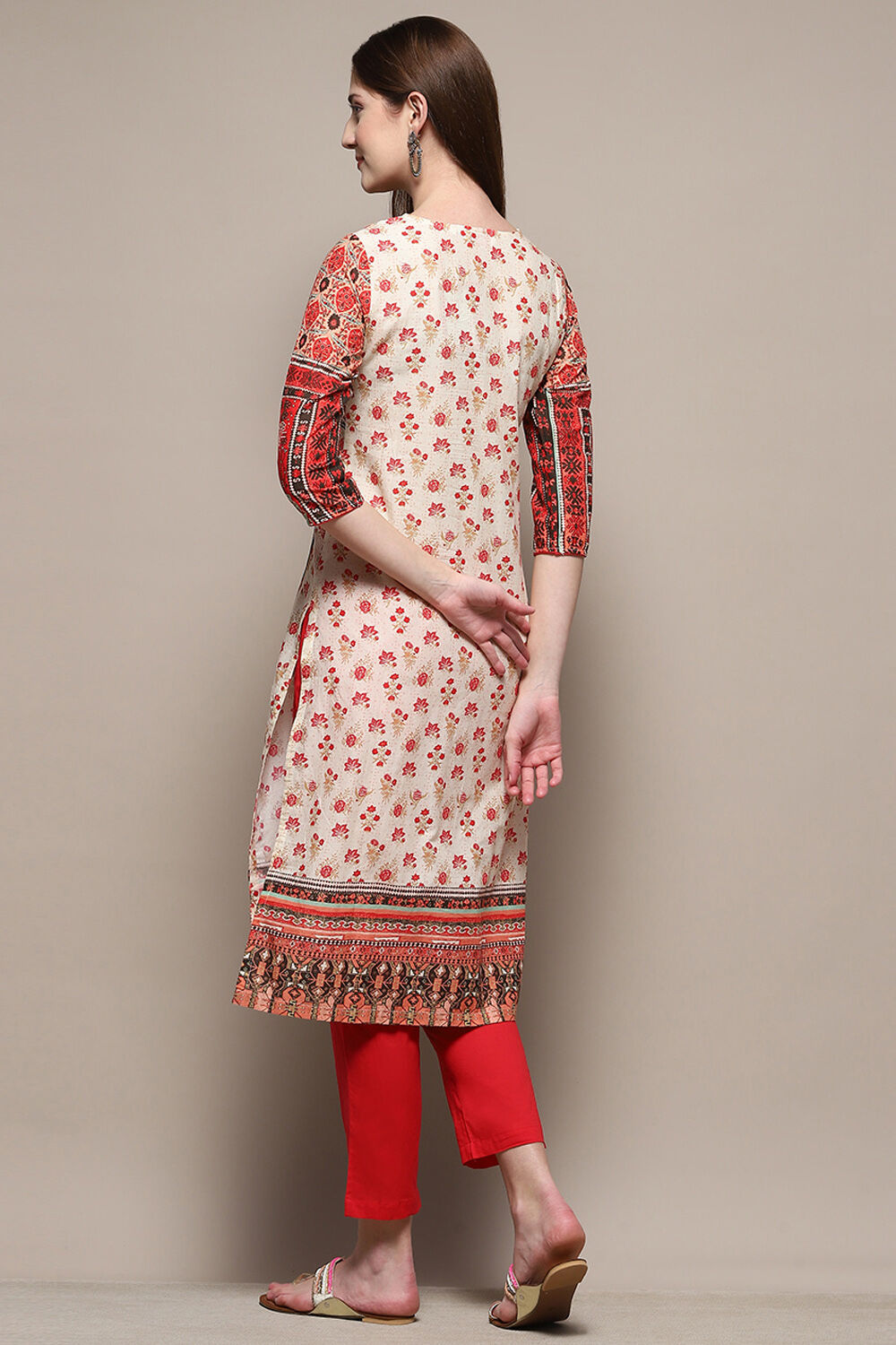 Green Cotton Straight 2 Piece Set image number 4