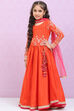 Orange Viscose Blend Lehenga Set image number 5