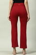 Maroon Relaxed Pants image number 4