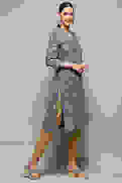 Blue Floral Printed Regular Fit Straight Kurta image number 5