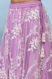 Purple Silk Chanderi Embroidered Regular Lehenga Set image number 2