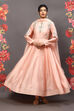 Rohit Bal Peach Cotton Blend Anarkali Kurta Suit Set