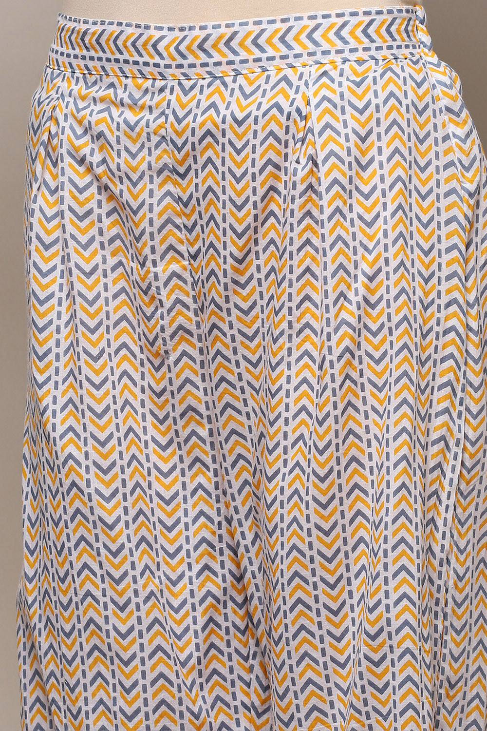 Blue Cotton Screen Printed Unstitched Suit Set image number 3