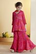 Pink Printed Peplum Viscose Rayon Kurta Set image number 3