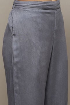 Grey Chanderi Unstitched Suit Set image number 3