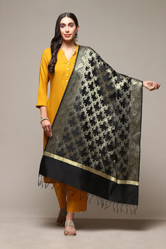 Black Silk Blend Yarndyed Dupatta image number 2