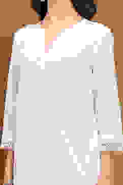 White Cotton Blend Solid Straight Kurta image number 1