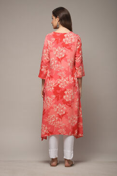 Coral LIVA Straight Printed Kurta image number 2