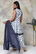 Indigo Art Silk Kurta Garara Suit Set image number 5