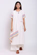 Off White Cotton A-Line Kurta Flared Palazzo Suit Set image number 0