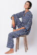Navy Cotton Two Piece Printed Sleepwear Set image number 4