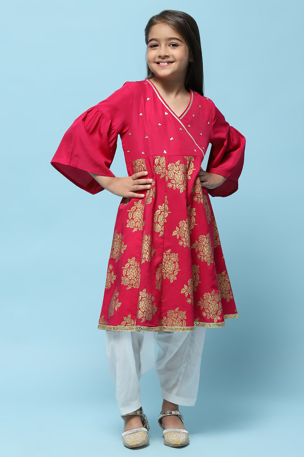 Pink Cotton Short Kurti image number 0