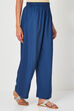 Navy Viscose Rayon Straight Palazzo image number 3