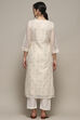 Off White Chanderi Unstitched Suit set image number 6