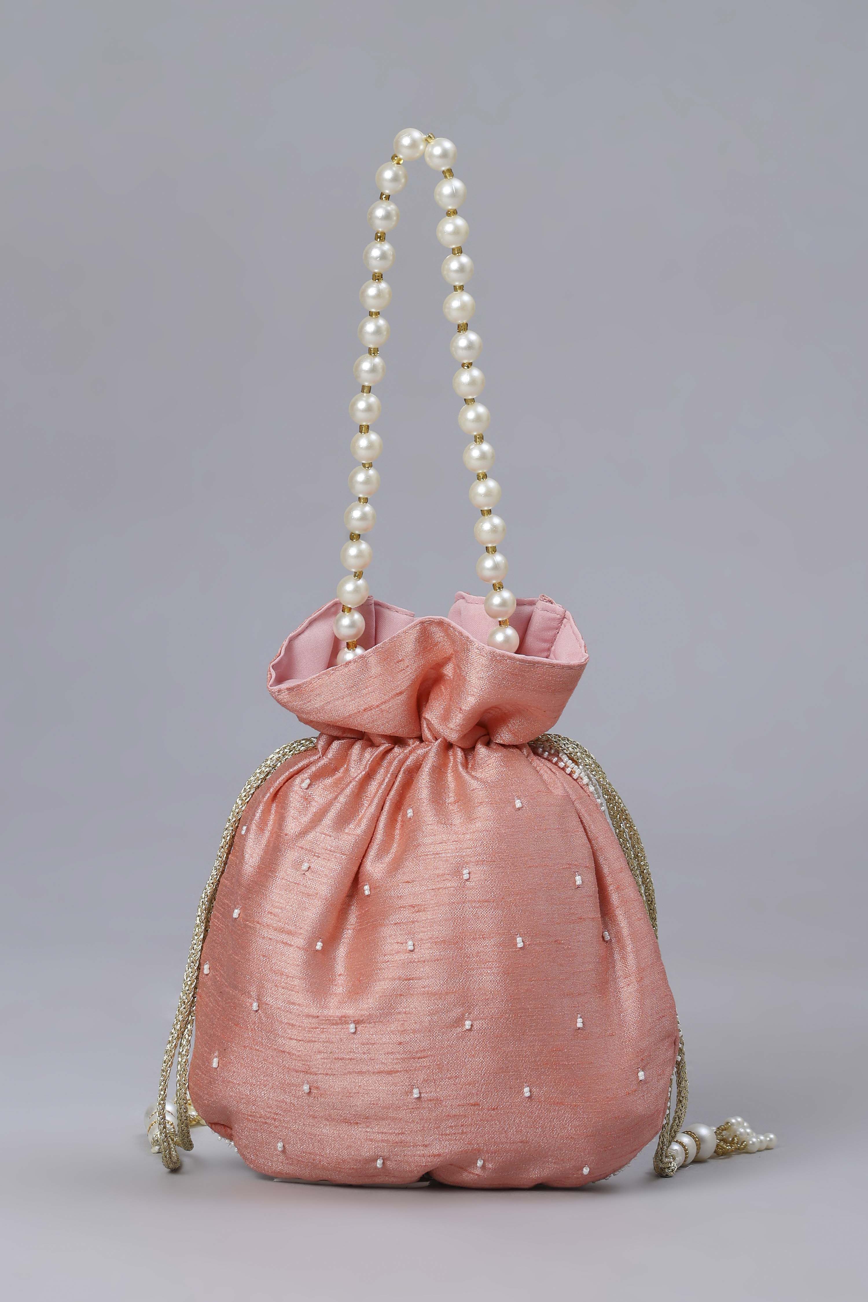 Pink Fabric Potli Bag image number 2