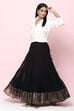 Black Flared Art Silk Skirts image number 0