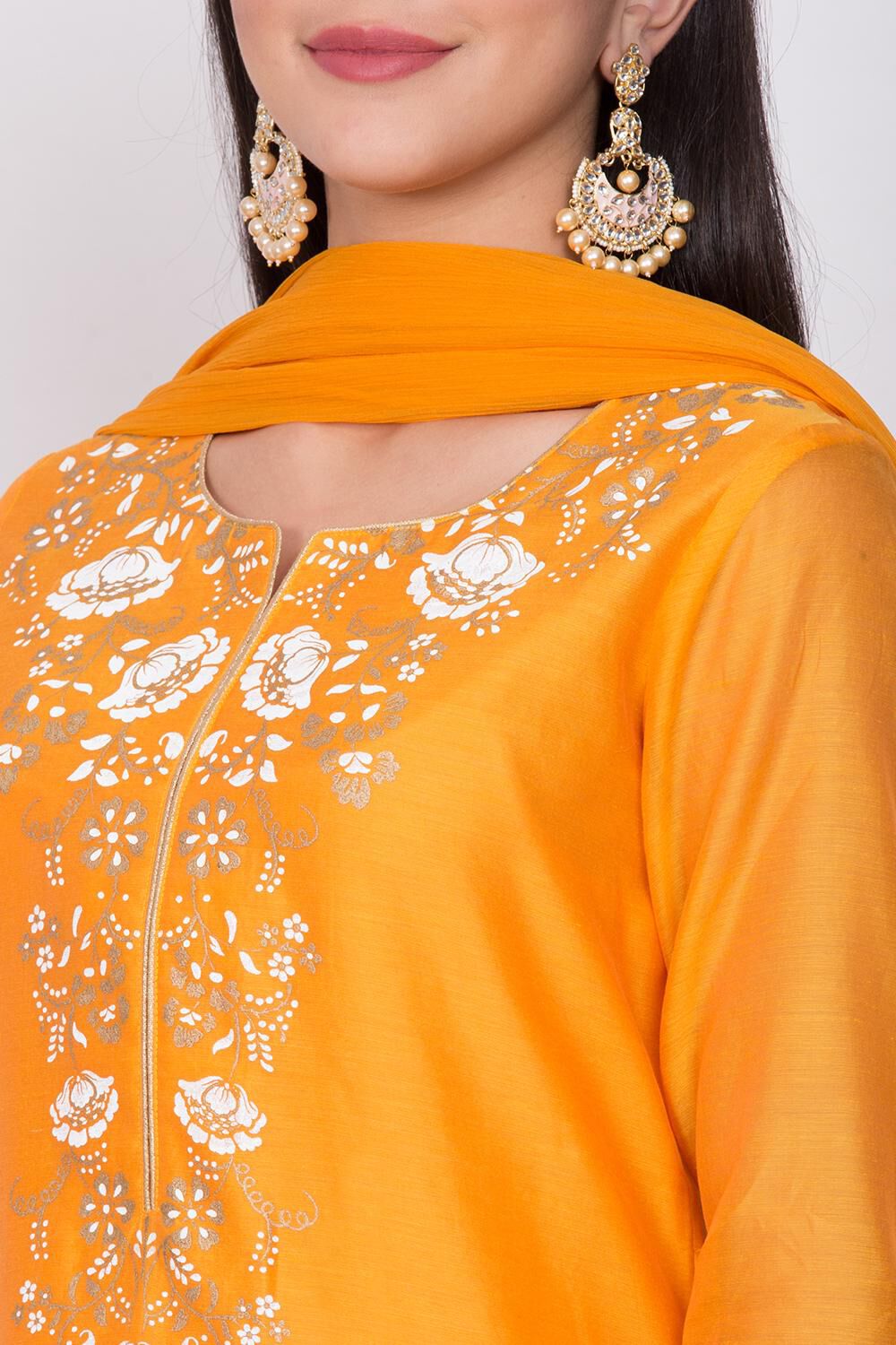 Blue Straight Kurta Palazzo Suit Set image number 1