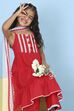 Red Cotton Solid Tiered Suit Set image number 8
