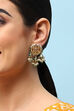 Gold & Green Brass Earrings