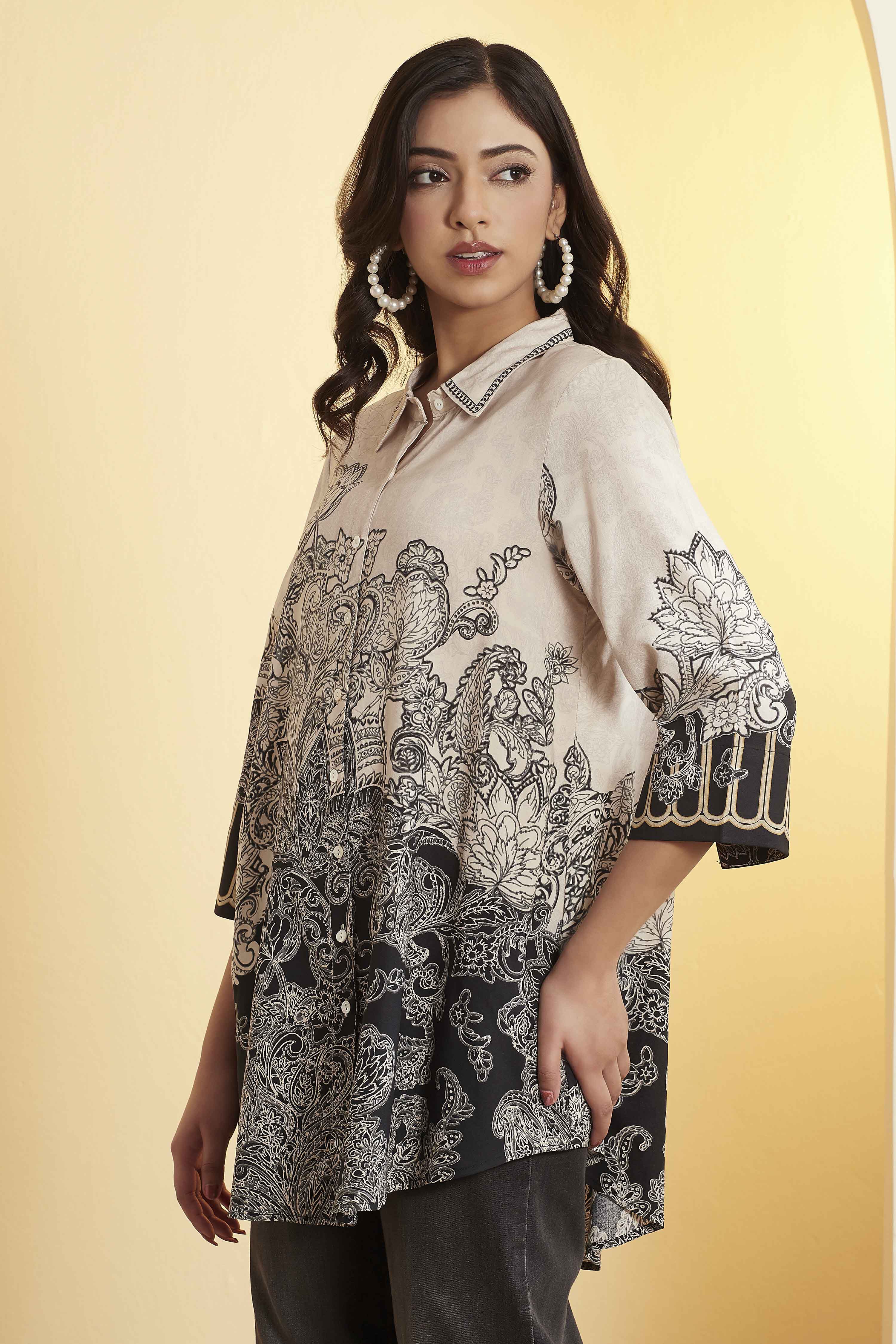 Black Viscose Rayon Straight Kurta image number 2