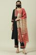 Black Solid Straight Kurta Regular Pant Suit Set image number 7