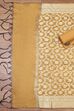 Mustard Cotton Printed Embroidered Unstitched Suit Set image number 3