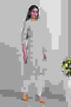 Blue Cotton Straight Kurta image number 4