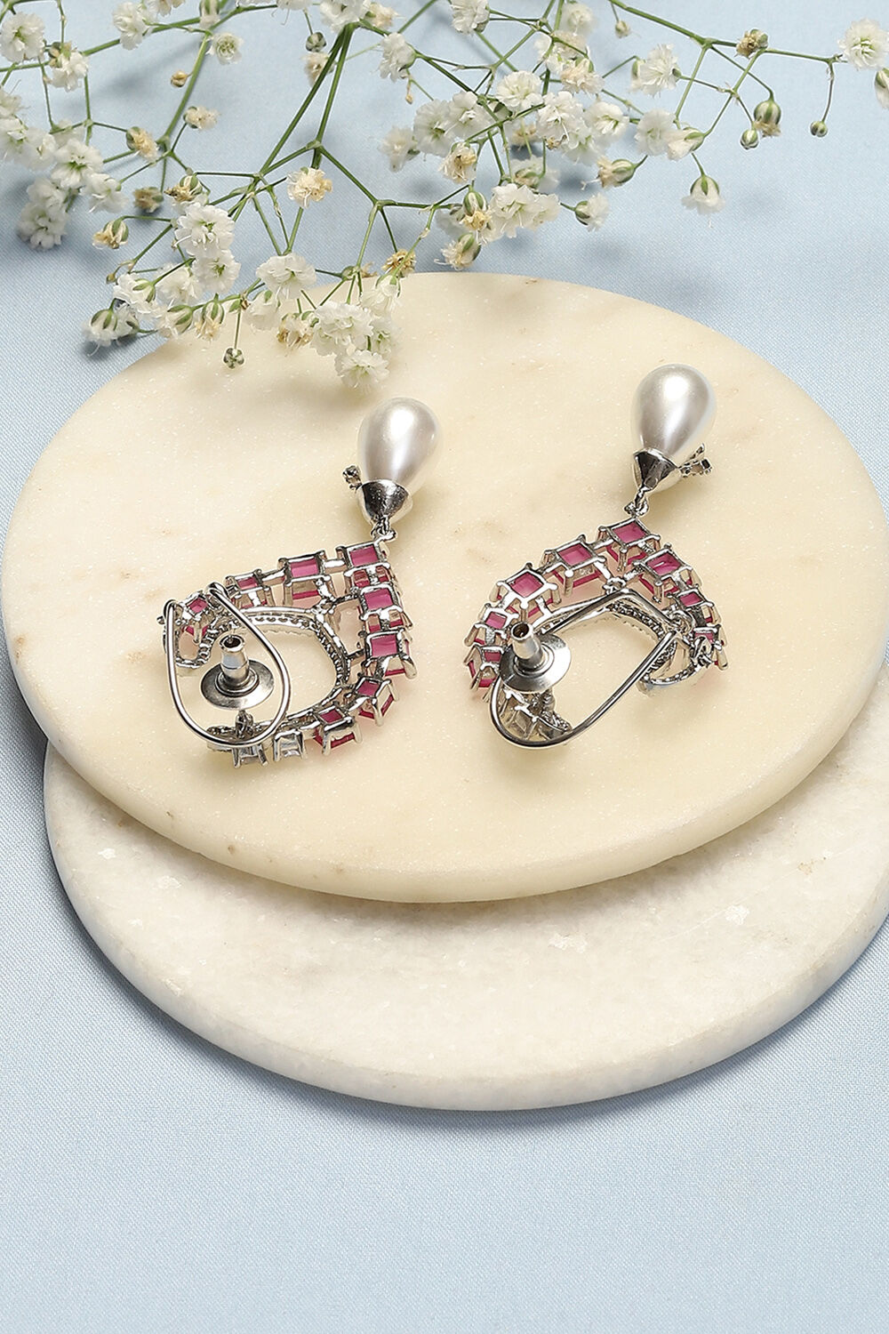 Pink Brass Earrings image number 2