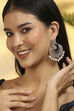 Peach Accent Gold Plated Brass Chandbali image number 1