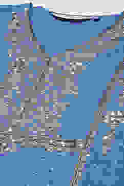 Blue Cotton Kalidar Kurta Relaxed Pants Suit Set image number 1