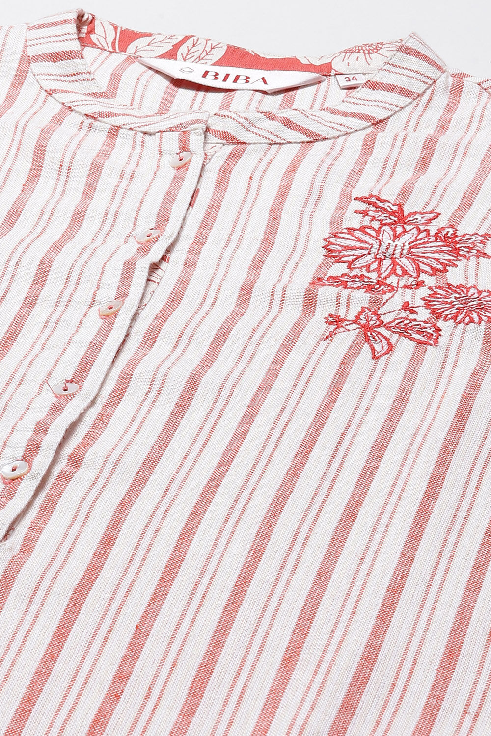 White Blue Cotton Asymmetric Kurta Set image number 1