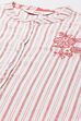 White and Red Straight Kurta Slim Pants Suit Set image number 1