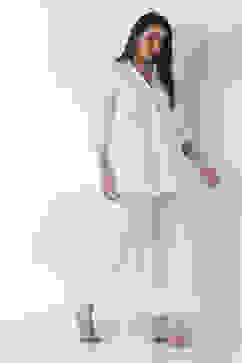 White Cotton Flared Palazzos image number 0