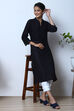 Peach Cotton Flax Kurta image number 4