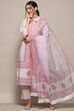 Pink Cotton Machine Embroidered Unstitched Suit Set image number 1