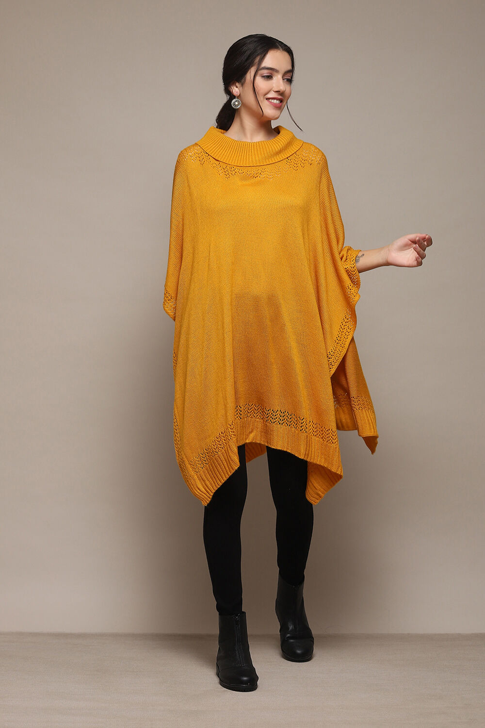 Yellow poncho sweater cheap